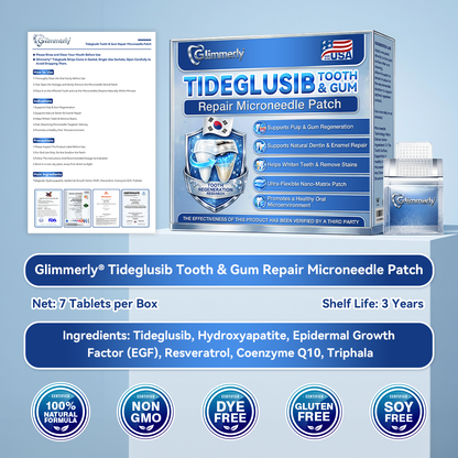 𝐆𝐥𝐢𝐦𝐦𝐞𝐫𝐥𝐲® 𝐓𝐢𝐝𝐞𝐠𝐥𝐮𝐬𝐢𝐛 𝐓𝐨𝐨𝐭𝐡 & 𝐆𝐮𝐦 𝐑𝐞𝐩𝐚𝐢𝐫 𝐌𝐢𝐜𝐫𝐨𝐧𝐞𝐞𝐝𝐥𝐞 𝐏𝐚𝐭𝐜𝐡 | 𝐀𝐝𝐯𝐚𝐧𝐜𝐞𝐝 𝐒𝐭𝐞𝐦-𝐂𝐞𝐥𝐥 𝐀𝐜𝐭𝐢𝐯𝐚𝐭𝐢𝐨𝐧 𝐓𝐞𝐞𝐭𝐡 𝐒𝐭𝐫𝐢𝐩𝐬 (𝐑𝐞𝐛𝐮𝐢𝐥𝐝 𝐄𝐧𝐚𝐦𝐞𝐥 & 𝐃𝐞𝐧𝐭𝐢𝐧 • 𝐒𝐭𝐫𝐞𝐧𝐠𝐭𝐡𝐞𝐧 𝐆𝐮𝐦𝐬 • 𝐄𝐫𝐚𝐝𝐢𝐜𝐚𝐭𝐞 𝐓𝐚𝐫𝐭𝐚𝐫 & 𝐎𝐝𝐨𝐫 • 𝐒𝐭𝐨𝐩 𝐓𝐨𝐨𝐭𝐡 𝐒𝐞𝐧𝐬𝐢𝐭𝐢𝐯𝐢𝐭𝐲) 🌿